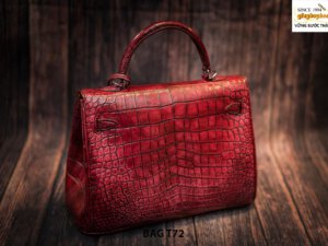 Túi xách nữ da cá sấu màu đỏ cao cấp T72 004