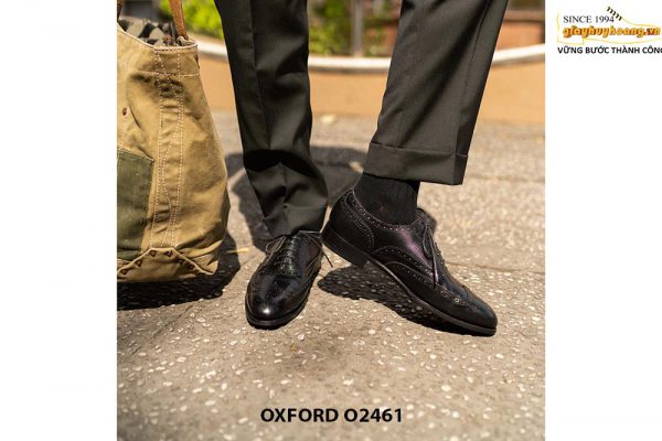 Giày da nam đế được khâu chỉ bền bỉ Oxford O2461 001