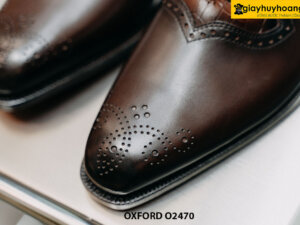 Giày da nam đế bằng da bò cao cấp Oxford O2470 002