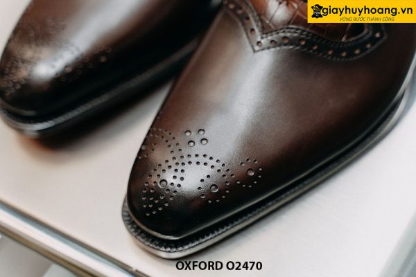 Giày da nam đế bằng da bò cao cấp Oxford O2470 002