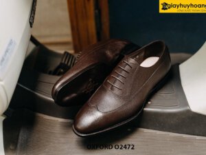Giày da nam da vân saffiano cao cấp Oxford O2472 003