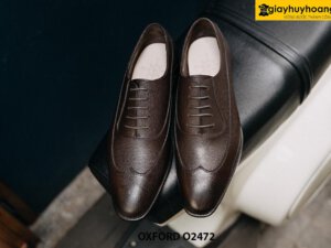 Giày da nam da vân saffiano cao cấp Oxford O2472 001