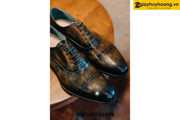 Giày da nam nhuộm màu da thủ công Oxford O2473 005