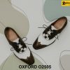 Giày da nam màu trắng phối nâu cá tính Oxford O2505 001