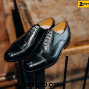 Giày da nam màu đen đế da bò cao cấp Oxford O2506 002