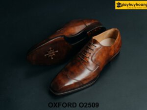 Giày da nam sản xuất từ da bê con italy Oxford O2509 002