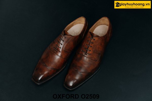 Giày da nam sản xuất từ da bê con italy Oxford O2509 001