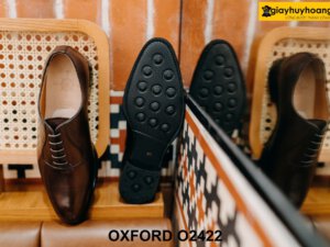 Giày da nam màu nâu da bê tự nhiên Oxford O2422 003