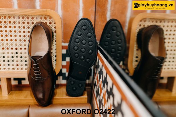 Giày da nam màu nâu da bê tự nhiên Oxford O2422 003