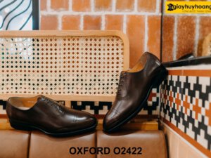 Giày da nam màu nâu da bê tự nhiên Oxford O2422 001