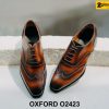 Giày da nam thiết kế 2 chữ M ở mũi Oxford Wingtips O2423 001