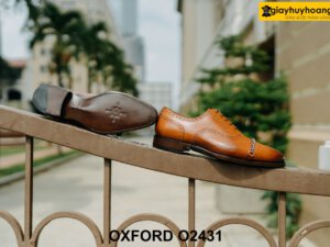 Giày da nam Oxford Full Brogues thủ công O2431 004