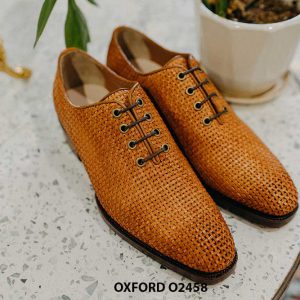 Giày tây nam da đan xen thủ công cá tính Oxford O2458 001