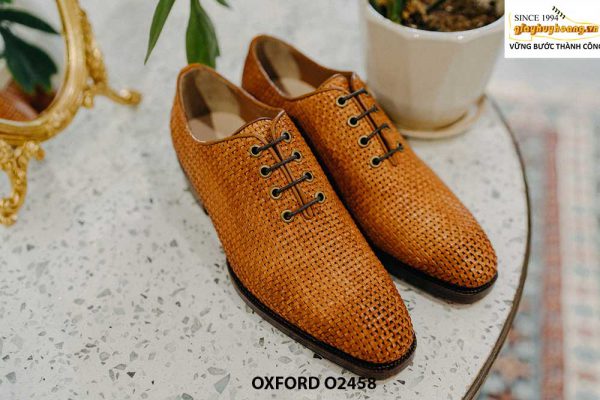 Giày tây nam da đan xen thủ công cá tính Oxford O2458 001