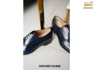 Giày tây nam nhuộm màu xanh thủ công Oxford O2468 004
