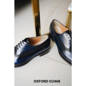 Giày tây nam nhuộm màu xanh thủ công Oxford O2468 004