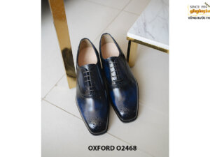 Giày tây nam nhuộm màu xanh thủ công Oxford O2468 003