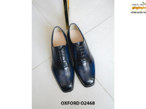 Giày tây nam nhuộm màu xanh thủ công Oxford O2468 001