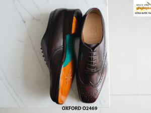 Giày tây nam mũi vuông Full Brogues Wingtips Oxford O2469 005