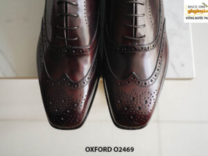 Giày tây nam mũi vuông Full Brogues Wingtips Oxford O2469 004