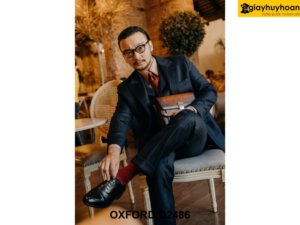 Giày tây nam màu đen bóng loáng lịch lãm Oxford O2486 004