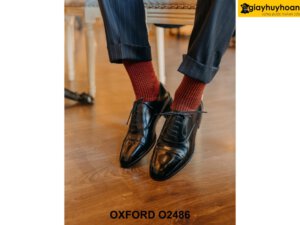 Giày tây nam màu đen bóng loáng lịch lãm Oxford O2486 001