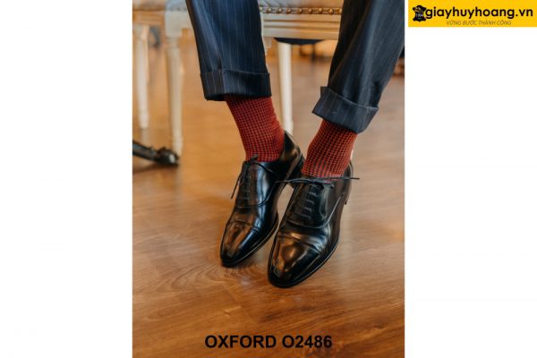 Giày tây nam màu đen bóng loáng lịch lãm Oxford O2486 001