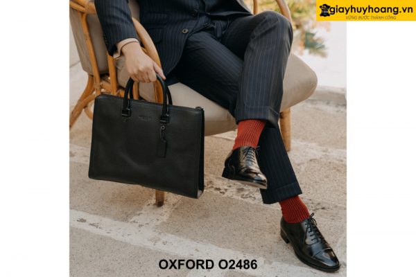 Giày tây nam màu đen bóng loáng lịch lãm Oxford O2486 003