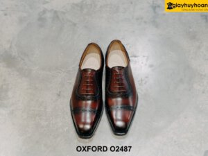 Giày da nam chính hãng đế da bò cao cấp Oxford O2487 001
