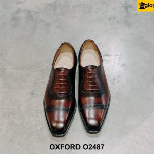 Giày da nam chính hãng đế da bò cao cấp Oxford O2487 001