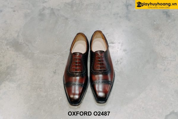 Giày da nam chính hãng đế da bò cao cấp Oxford O2487 001
