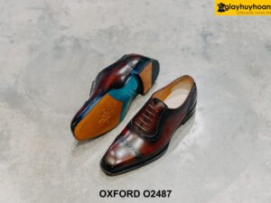Giày da nam chính hãng đế da bò cao cấp Oxford O2487 004
