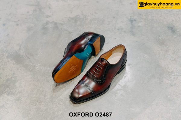 Giày da nam chính hãng đế da bò cao cấp Oxford O2487 004