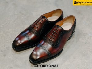 Giày da nam chính hãng đế da bò cao cấp Oxford O2487 002