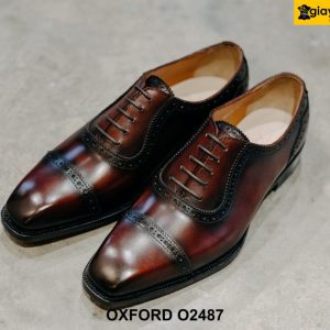 Giày da nam chính hãng đế da bò cao cấp Oxford O2487 002