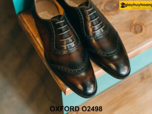 Giày da nam lót da bê cao cấp thoáng khí Oxford O2498 004
