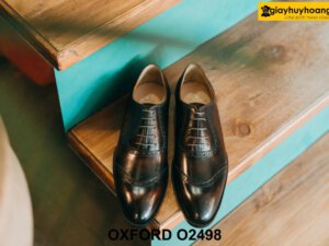 Giày da nam lót da bê cao cấp thoáng khí Oxford O2498 001