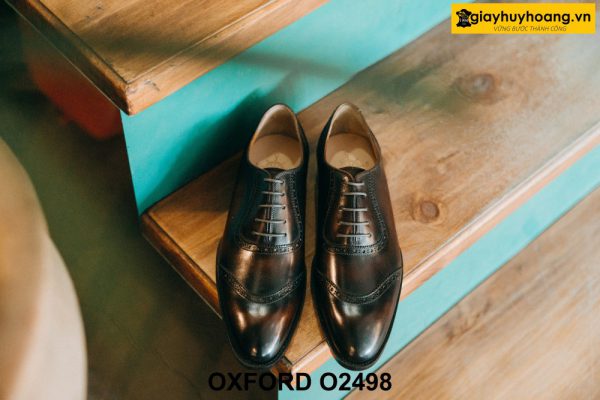 Giày da nam lót da bê cao cấp thoáng khí Oxford O2498 001