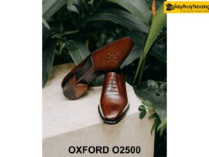 Giày da nam trơn Wholecut không đường may Oxford O2500 004