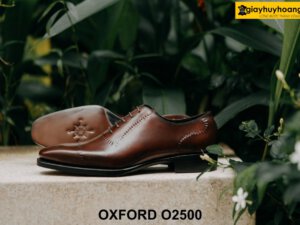 Giày da nam trơn Wholecut không đường may Oxford O2500 002
