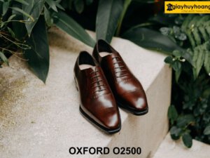 Giày da nam trơn Wholecut không đường may Oxford O2500 001