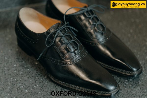 Giày da nam màu đen mũi trơn Oxford O2548 005