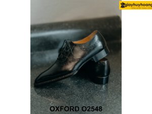 Giày da nam màu đen mũi trơn Oxford O2548 004