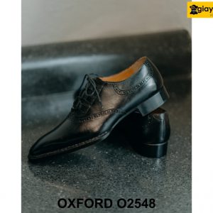 Giày da nam màu đen mũi trơn Oxford O2548 004