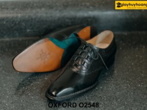 Giày da nam màu đen mũi trơn Oxford O2548 003