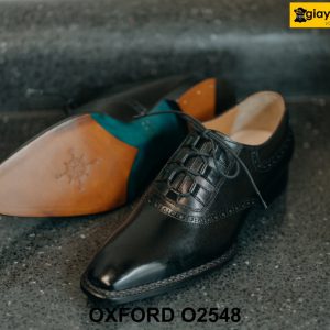 Giày da nam màu đen mũi trơn Oxford O2548 003