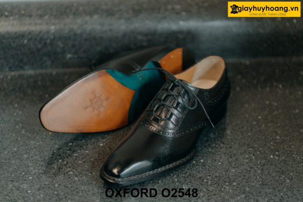 Giày da nam màu đen mũi trơn Oxford O2548 003