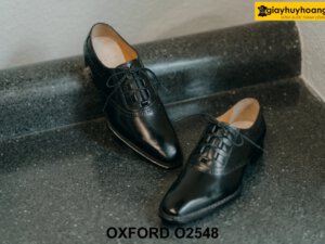 Giày da nam màu đen mũi trơn Oxford O2548 002
