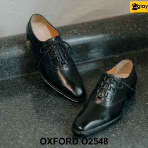 Giày da nam màu đen mũi trơn Oxford O2548 002