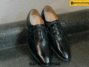 Giày da nam màu đen mũi trơn Oxford O2548 001
